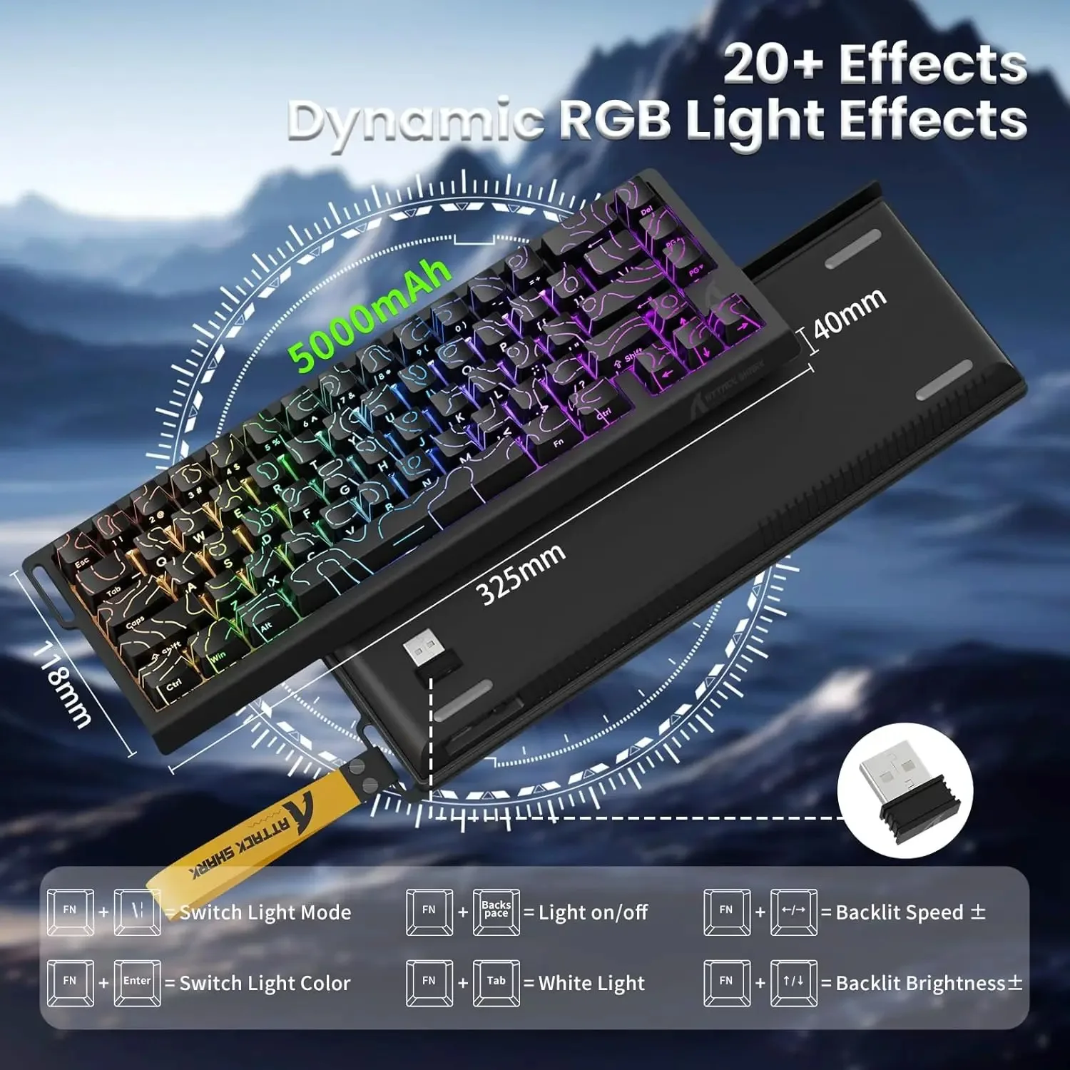 Keyboard Gaming Mac - Беспроводная игровая клавиатура Attack Shark X68PRO