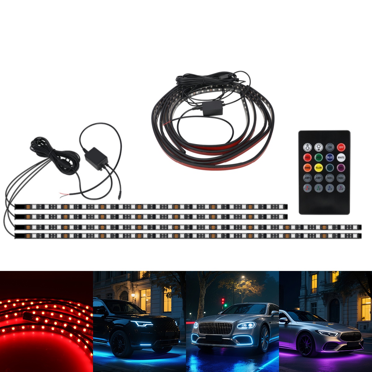 Rgb Underglow Strip - 90 + 120 см автомобильный RGB