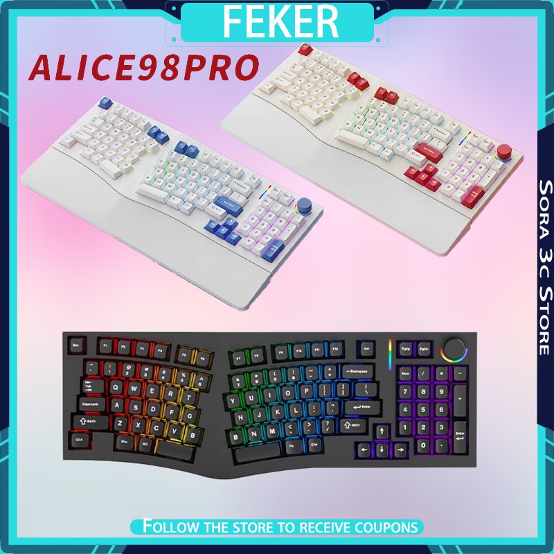 Gaming Keyboard Bluetooth - Механическая клавиатура FEKER Alice98pro Alien Ergonomic