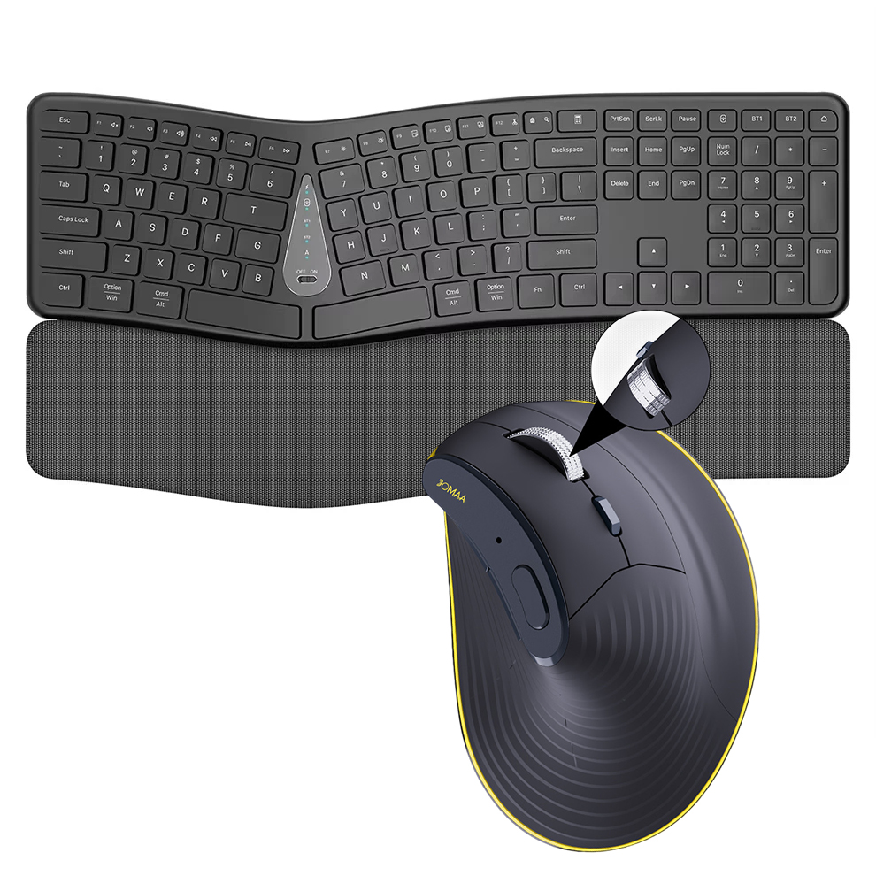 Gaming Keyboard Ergonomic - Комбинированная беспроводная клавиатура и мышь 2,4G,