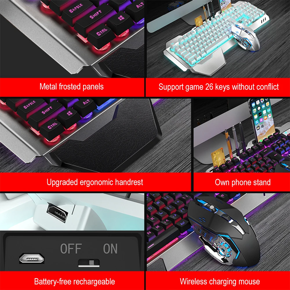 K680 перезаряжаемый 2,4G беспр – обзор и цена Gaming Keyboard Bluetooth