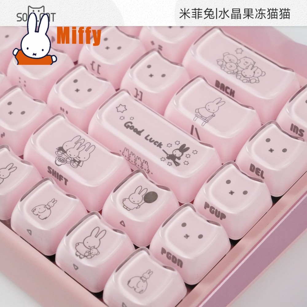 Милые кейкапы Miffy: кристальн – обзор и цена Gaming Keyboard Typewriter