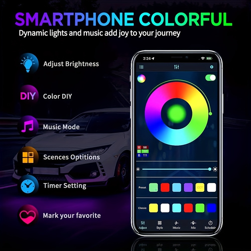 Гибкая автомобильная подсветка – обзор и цена Rgb Underglow Strip